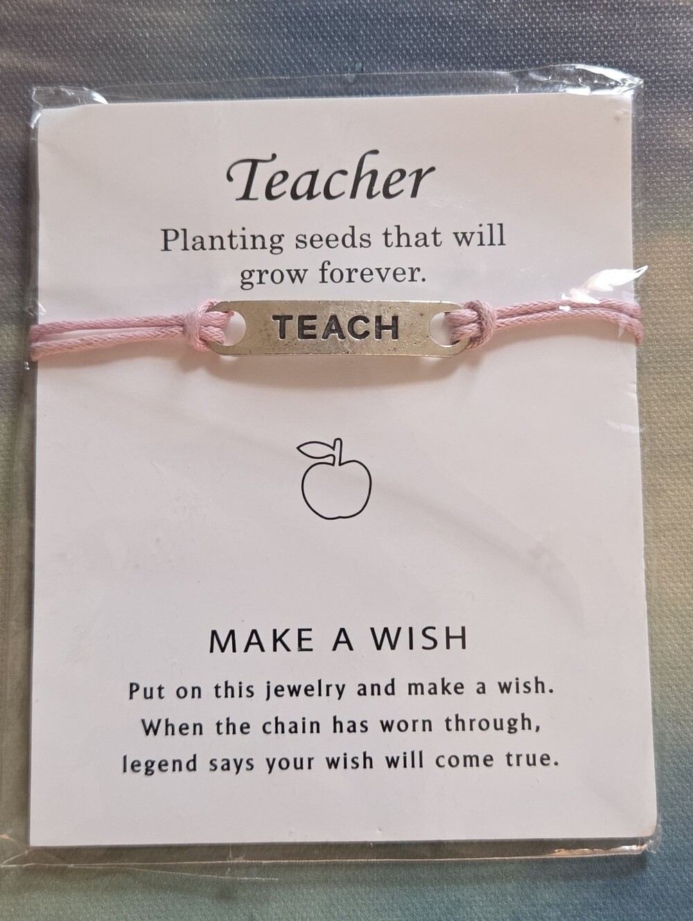 Teacher Teach Pink Cord Bracelet NIP Inspirational Jewelry Gift - Picture 7 of 7